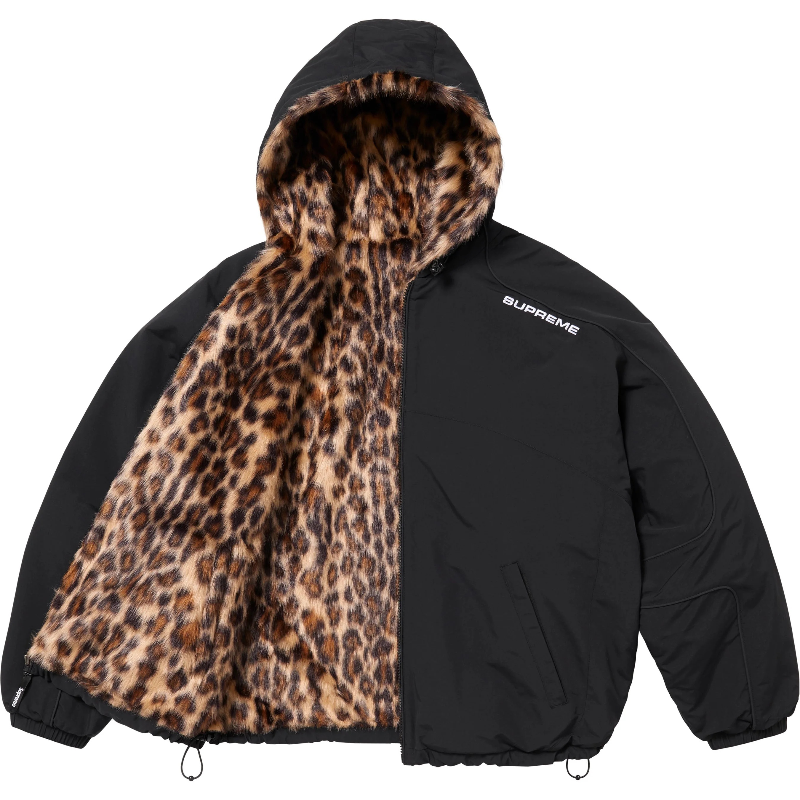 Faux Fur Reversible Hooded Track Jacket view 16